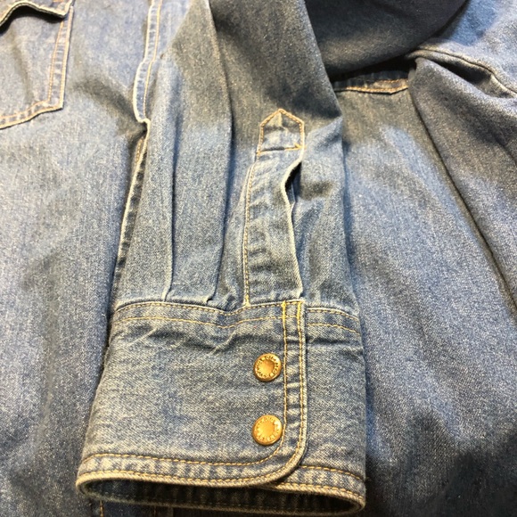 Vintage Dickies Denim Snap Button Shirt Ling Sleeve XL Cotton - Picture 8 of 15